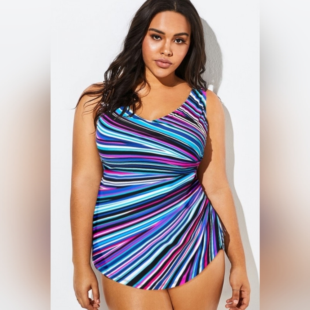 Meet Curve Sarong Front Swimsuit size XL